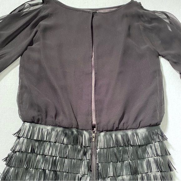 Moon Collection Black Fringe Dress Bell Sleeves Party Gothic Witchy Size S - Picture 4 of 15